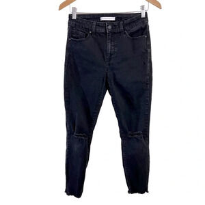 Eunina Clara High Rise Skinny Crop Black Distressed Jeans Size 5 Juniors Denim